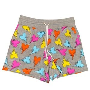 Disney Shorts‎ Womens Medium Gray Excellent Walt Disney World Neon Castle Print